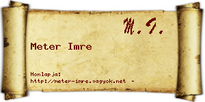 Meter Imre névjegykártya